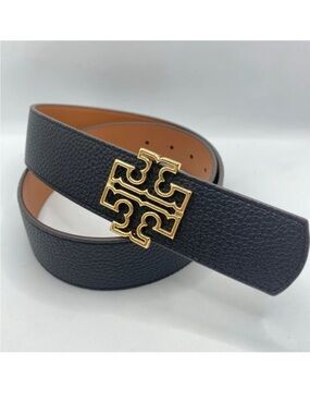 Tory Burch Reversible Britten Belt in Brown with Gold Logo Buckle Large SZ
